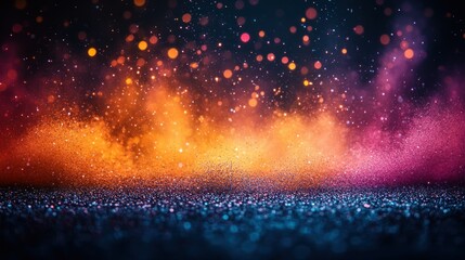 Poster - Vibrant Abstract Display of Colorful Particles in Motion