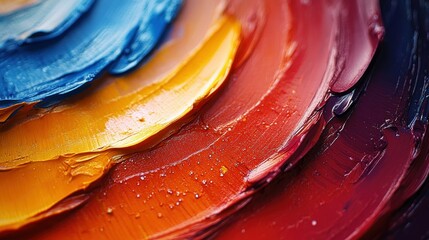 Poster - Vibrant Swirls of Colorful Paint Strokes in Abstract Art