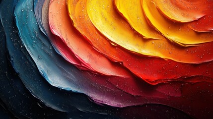 Poster - Vibrant Abstract Swirl with Water Droplets - Artistic Background