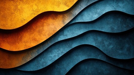 Poster - Vibrant Orange and Blue Textures Creating Dynamic Artistic Background