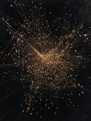 Leinwandbilder - Glowing lines and dots creating a visual representation of a global network connectivity. Generative AI
