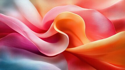 Poster - Vibrant Flowing Fabric with Gradient Colors - A Colorful Textile Close-Up
