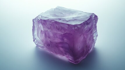 Poster - Translucent Purple Crystal on Smooth Light Surface for Design Projects