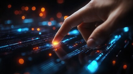 Poster - Futuristic Interaction with Digital Interface in a High-Tech Environment