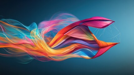 Poster - Vibrant Abstract Waves Flowing in Dynamic Motion for Creative Displays
