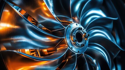 Poster - Close-Up View of Sleek Turbine Engine Fan Blade Design