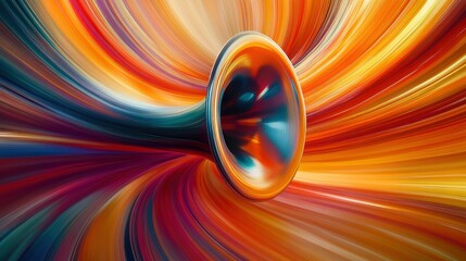 Poster - Dynamic Abstract Vortex with Colorful Swirls and Energetic Motion