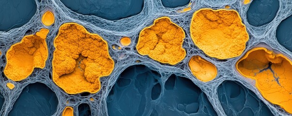 Poster - Exploring cellular structures under microscope laboratory scientific image abstract environment close-up view
