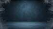 © Ninja in Pajamas - An empty dark blue abstract cement wall and studio room with smoke floating up the interior texture for displaying products.