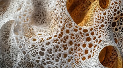 Poster - Intricate Organic Texture with Hollow Patterns in Nature-Inspired Design