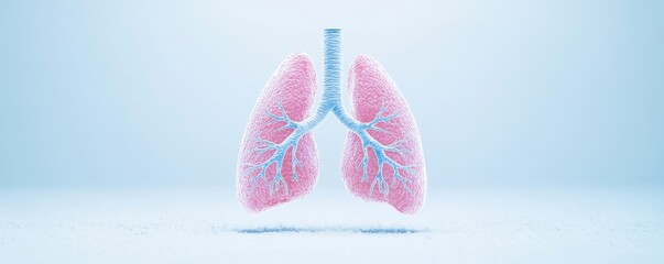 Poster - Exploring lung anatomy 3d visualization of respiratory system medical education digital art clean space scientific insight