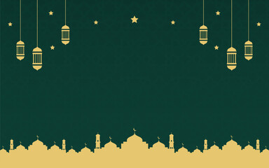 Wall Mural - Flat Islamic Design for Ramadan and Eid Background - Modern Vector Illustration