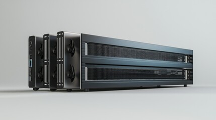 Poster - Modern Electronic Device with Cooling System and Sleek Design