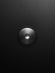 Poster - Metal button on dark surface. AI.