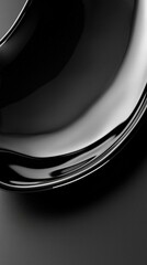 Poster - Sleek black dish on a dark surface. AI.