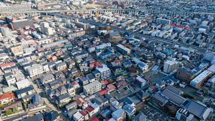 Aufkleber - city, residential area, urban area, landscape, scenery, urban, town, society, housing, drone, aerial view, bird eye view, construction, real estate, architecture, infrastructure, road, transportation,