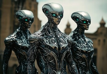 Wall Mural - A visual exploration of alien cultures and societies using digital techniques. 