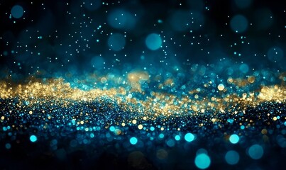 Wall Mural - Unique gold foil texture set against a rich navy blue backdrop.