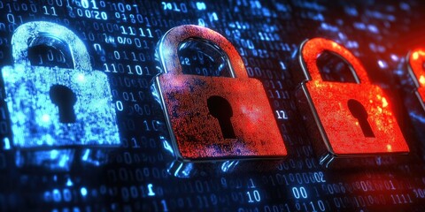 Aufkleber - An information security framework illustrating measures for data protection, compliance strategies, and threat detection tools.