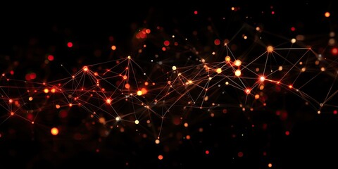 Fototapete - An abstract background featuring glowing lines and nodes linking business icons and data points, showcasing online communication.