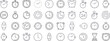 © RaulAlmu - Clock, Smart Watch, Alarm Clock, Timer Bundle of Related Line Icons. Outline Signs for Graphic and Web Design, Apps, Adverts, Various Cards
