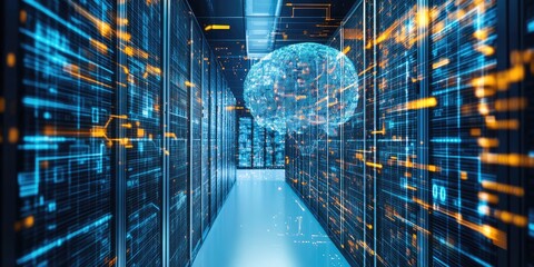 Poster - a futuristic data processing hub utilizing ai tools to guarantee accurate analysis.
