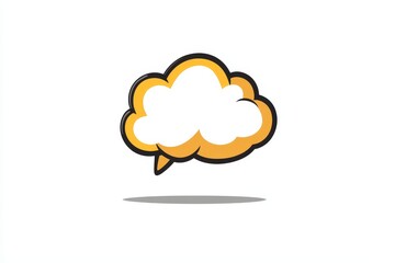 Poster - Yellow speech bubble cloud icon.