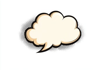 Poster - Retro comic speech bubble with halftone background.