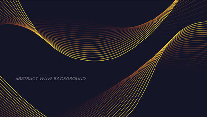 Abstract wave background with yellow line color element. Dynamic wave pattern. Modern flowing wavy lines. Futuristic technology concept. Suit for banner, poster, cover, brochure, flyer, website