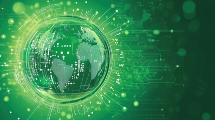 Green technology global network connection.