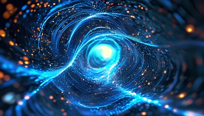 Poster - Dynamic cosmic portal digital environment abstract art sci-fi concept high-tech perspective