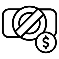 Sticker - Cashless Line Icon