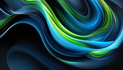 Poster - Colorful Abstract Waves with Dynamic Flow and Futuristic Design