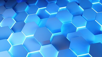 Wall Mural - seamless geometric hexagon pattern, with clean lines and subtle glowing effects, creating a high-tec