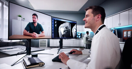 Aufkleber - Online Video Conference With Doctor