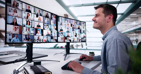 Poster - Video Conference Call. Virtual Meeting Online