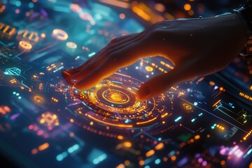Poster - Interactive Futuristic Interface: Exploring Digital Worlds with Advanced Technology