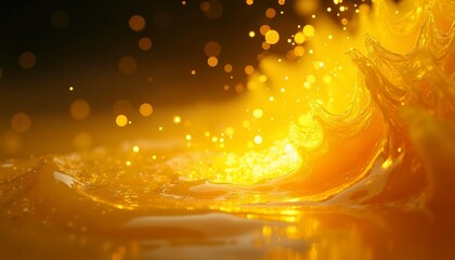 Golden Liquid Wave: A Radiant, Textured Abstract