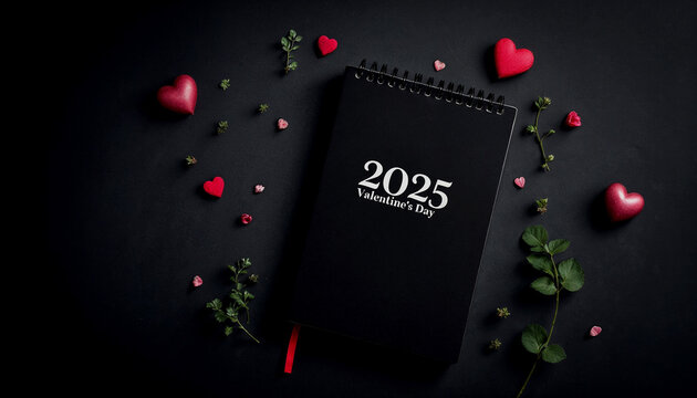 Romantic 2025 Valentine's Day Notebook with Floral Accents