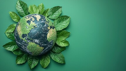 Wall Mural - Green earth, leaves.