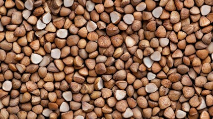 Wall Mural - Close-up of organic buckwheat groats showcasing natural brown texture and detail