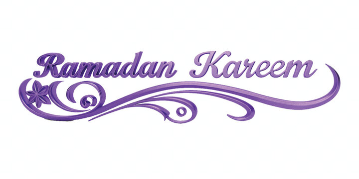 abstract 3d ramadan kareem text made with different colour style isolated on white background