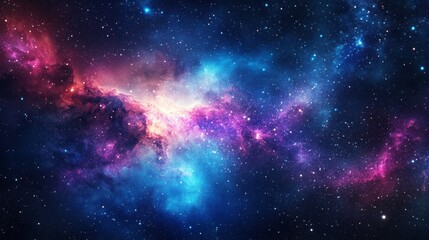 Wall Mural - vibrant cosmic nebulae and starry galaxy in deep space exploration