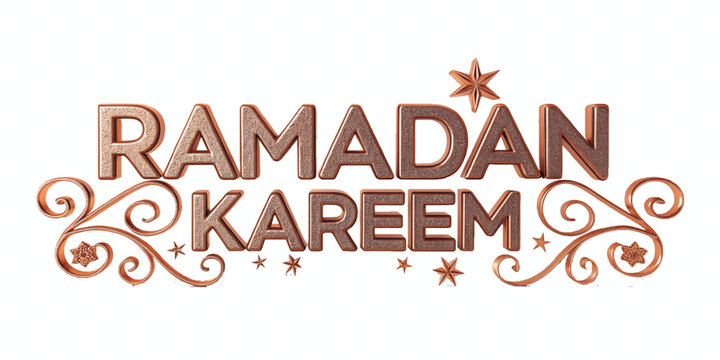 abstract 3d ramadan kareem text made with different colour style isolated on white background
