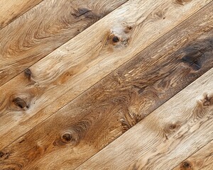 Poster - Diagonal rustic wood planks flooring texture.