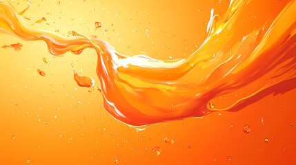 Poster - Vibrant orange liquid splash against a glowing backdrop creates dynamic visual energy