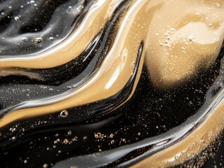 Poster - Flowing metallic liquid art abstract composition high detail studio environment aesthetic appeal