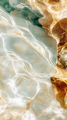 Poster - Flowing water abstract art coastal beach natural light aesthetic viewpoint serenity concept