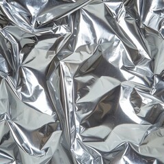 Poster - Product reflection on crumpled foil surface indoor space close-up artistic concept