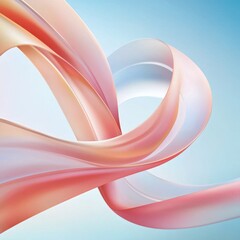 Poster - Dynamic flowing shapes abstract space digital art minimalist design bright colors conceptual visualization